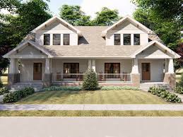 050m 0019 Multi Family House Plan In 2020 Duplex Plans Duplex House Design Craftsman House Plans