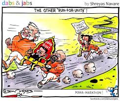 Shreyas Navare S Ht Cartoon On Bjp Shivsena Negotiations In Maharashtra Runforunity Narendramodi Ami Editorial Cartoon Comic Books Comic Book Cover