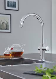Grohe S Blue Home And Red Taps Provide Instant Boiling Or Sparkling Water Grohe Kitchen Grohe Grohe Kitchen Taps