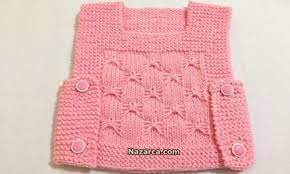 Tek Parcali Orgu Kolay Bebek Yelek Turkce Videolu Nazarca Com Bebekler Icin Orgu Bebek Yelek Baby Knitting Patterns