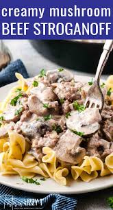 An Quick Variation On A Traditional Stroganoff Easy Ground Beef Stroganoff Has A Creamy Mushroom Sauce That In 2020 Ground Beef Stroganoff Beef Stroganoff Stroganoff
