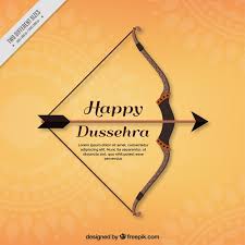 Happy Dussehra Background With Bow Vector Free Download