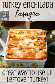 A little zesty mustard adds pep to the parmesan and breadcrumb coating. Turkey Enchilada Lasagna Recipe For Thanksgiving Leftovers Mexican Casserole Turkey Casserole Recipes Leftover Leftover Turkey Recipes Turkey Casserole Recipe