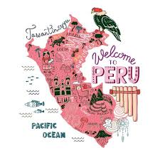 Meine peru karte als überblick. Illustrated Map Of Peru Top 10 Things To Do In Peru Peru Travel Illustrated Map Peru Map