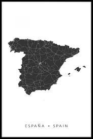 Spain map and satellite image. Spain Kartenplakat N02 Posters Online Artiksdesign De