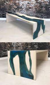 Revive Joinery S Kaskade Waterfall Coffeetable With Blue Tinted Epoxy Resin River Running Through The Enti Resin Furniture Resin And Wood Diy Epoxy Resin Wood