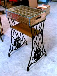 Pin By Loren Schleining On Our Projects Old Sewing Machine Table Sewing Table Repurpose Sewing Machine Tables