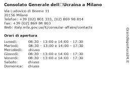 +39 (02) 869 84 863: á… Orari Di Apertura Consolato Generale Dell Ucraina A Milano Via Ludovico Di Breme
