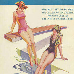 Vintage 1920s Swimsuit Flapper 1920 Swimming Suits 1920s Beach Police Photo Print: Vintage Flapper Swimsuit Decor
