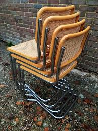 4 Stacking Marcel Breuer Style Cesca Dining Chairs 1960s 70s Made In Italy Dining Chairs Wicker Dining Chairs Chair