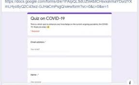 Go to docs.google.com/forms, then choose a blank form or template from your template gallery. Covid 19 Quiz By Adithya Sarma Https Docs Google Com Forms D E 1faipqlsduztnkmchsvxavnaydurzyxmlh Self4society