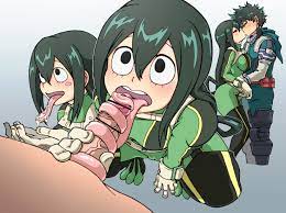 1boy 1boy1girl 1girls asui tsuyu (hero outfit) big breasts big  penis bigger male black eyes bodysuit boku no hero academia boots censored  closed eyes clothed sex clothing cum cum