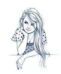 Drawing of girl with long hair. 40 Best Collections Easy Long Hair Pencil Drawings Girl Drawing Beads By Laura