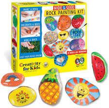 Mommy 's portrait rock painting. Amazon Com Creativity For Kids Hide Seek Rock Painting Kit Arts Crafts For Kids Includes Rocks Waterproof Paint Toys Games