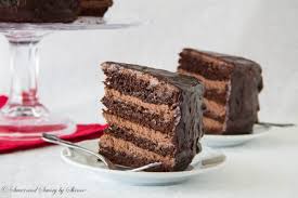It is filled with chopped mint candies, and topped with a. Supreme Chocolate Cake With Chocolate Mousse Filling Sweet Savory