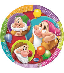 Piatto Piano Piccolo Di Carta 20 Cm I Sette Nani Colour Disney