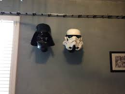 Diy Wall Mounted Helmet Stand Step By Step Star Wars Man Cave Diy Wall Star Wars Basement