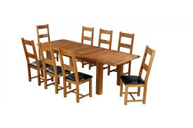 Havalance dining table and 8 chairs set. Barham Oak 180 250 Cm Extending Dining Table And 8 Chairs Quercus Living