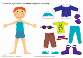 Winter Paper Doll Boy | Seasons worksheets, Clothes worksheet ...