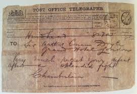 Telegram also allows you to set a lock without which the app cannot be opened. Telegram By Chamberlain To Conan Doyle 1906