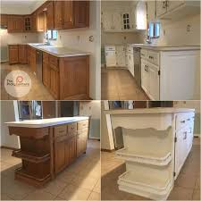 Golden Oak Cabinet To A More Modern Looking S W 6385 Dover White We Completed This Kitchen Cabinet Refinishing Cabinets House Paint Exterior Cabinet Design