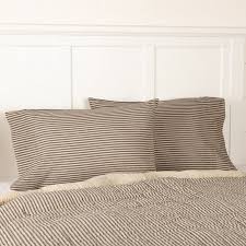 Black And Cream Ticking Bedding Home Farmhouse Bedding Pillow Cases Stripe Pillow