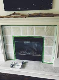 Chalk paint coffee table makeover. Painted Tile Around Fireplace Life Love Larson