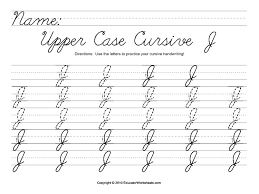 Practice writing the letter j in cursive. Upper Case Cursive J Worksheet For 3rd 4th Grade Lesson Planet
