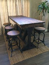 Rustic Pub Height Table Handcrafted With Hand Selected Premium Pine And Quality Finishes Two Toned Finish Rustic Pub Table Pub Table Bar Height Dining Table