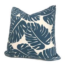5 out of 5 stars. Martinique Dark Blue Modern Palm Leaf Print Pillow Cover Aloriam