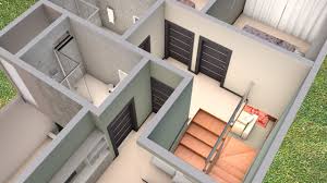 planta 3d duplex com tres quartos e cozinha americana youtube planta 3d de casa casas pequenas e simples plantas de casas