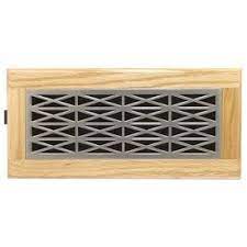 Accord Trellis Satin Nickel Steel Floor Register Duct Opening 4 In X 10 In Outside 5 5 In X 11 5 In Air Vent Covers Vent Covers Floor Registers