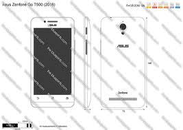 Asus Zenfone Go T500 vector drawing