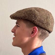 Vintage Harris Tweed 100% wool newsboy cap hat sz 7 3/8