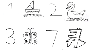 How To Draw Pictures From Number 1 To 10 Very Easy Drawing Tutorial Fo Drawing Tutorial Easy Basic Drawing For Kids Easy Drawings