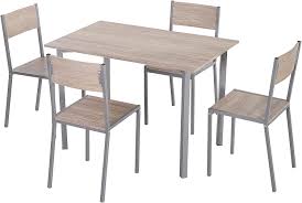 When you need a dining area that's somehow both classy and classic, we've got you covered. Amazon Com Homcom 5 Piece Modern Rectangular Dining Room Table Set With 4 Metal Frame Chairs For Kitchen Breakfast Nook Dinette Table Chair Sets