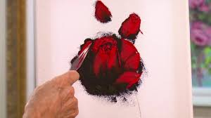 Oil painting flowers for beginners. How To Paint A Red Rose In Oil With A Palette Knife In Only 10 Minutes Youtube
