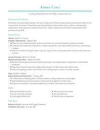 Here are some resume examples. Professional Teacher Resume Examples Teaching Livecareer