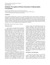 Curriculum and courses information for economics. Pdf Students Perception Of Home Economics Undergraduate Curriculum Aisha Siddique Academia Edu