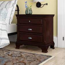 24 l x 19.5 d x 26 h. Three Posts Plattsburgh 3 Drawer Solid Wood Nightstand In Brown Reviews Wayfair