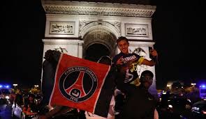 (having also claimed ligue 1, the coupe de france and coupe de la ligue). We Re In The Final The Crowd In The Streets In Paris For The Victory Of Psg Archyde