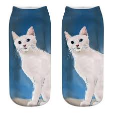 Fantastic Cat Ankle Sock Cat Socks Cat Print Funny Socks