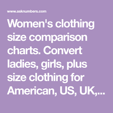 Womens Clothing Size Comparison Charts Convert Ladies