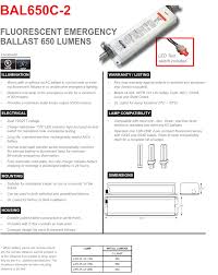 Bal650c 2 500 Lumen 2 Pin Compact Fluorescent Emergency Ballast