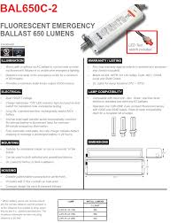 bal650c 2 500 lumen 2 pin compact fluorescent emergency ballast