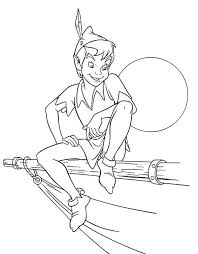 Peter Pan Sitting On Edge Of Sails Coloring Page Coloring Sky Peter Pan Drawing Peter Pan Coloring Pages Disney Canvas Art