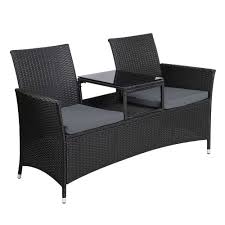 Black And White Outdoor Furniture Cushions Gardeon Outdoor Furniture Chair Bench Sofa Table 2 Seat Cushions Wicker Black Spillarosales In 2020 Cheap Outdoor Furniture Outdoor Furniture Chairs Cheap Sofa Sets