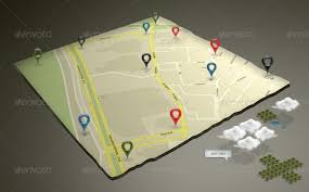 It has gmdl (google material. 3d Google Map Mock Up Map Trifold Brochure Template Illustrated Map