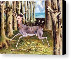 Her art has been celebrated in mexico as representative of national and indigenous tradition, and by feminists for their forthright depiction of the female form. Art Prints Canvas Print Poster Framed Frida Kahlo The Wounded Deer Art