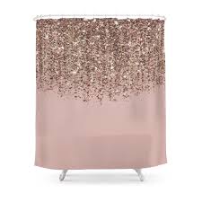 Blush Pink Rose Gold Bronze Cascading Glitter Patterned Shower Curtain By Christyne Glitter Shower Curtain Gold Shower Curtain Pink Shower Curtains